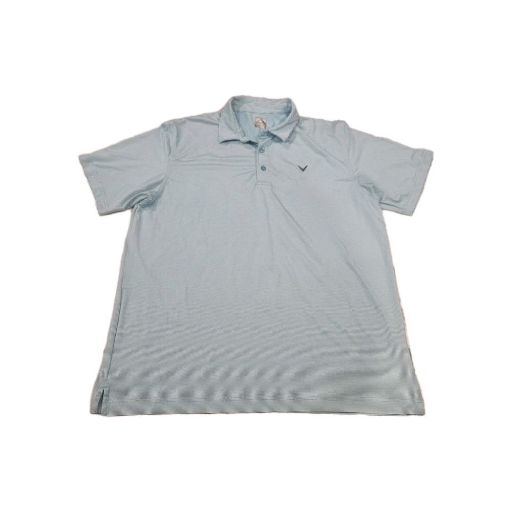 Callaway Opti-dri opti‎ dri Golf Polo Shirt Mens Size XL Teal/white Striped